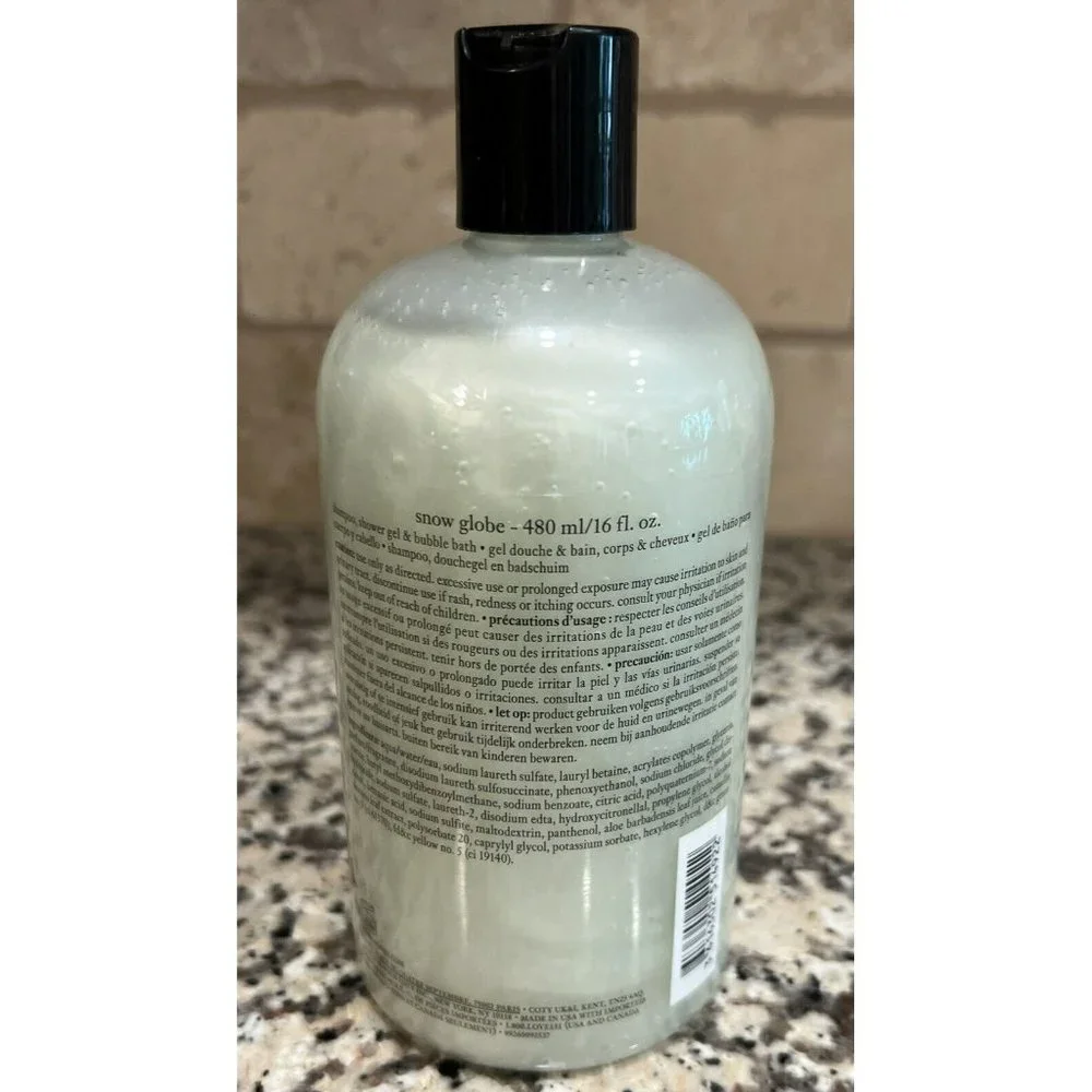 Philosophy SNOW GLOBE 3 in 1 Shampoo Shower‎ Gel Bubble Bath 16oz NEW